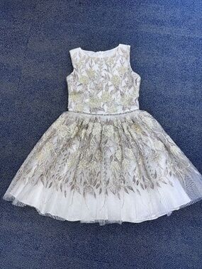 David Charles Gold Label Gold Embroidered Girls Dress Size 10 GREAT CONDITION